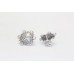 Stud Earrings 925 Sterling Silver Engraved Crystal Stone Women Handmade B492